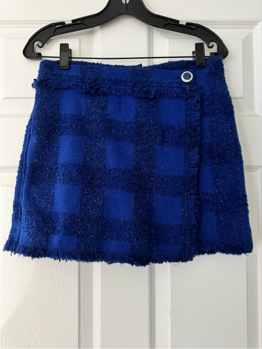 House of Harlow Blue Textured Fringe Mini Skort Size XS
